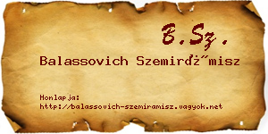 Balassovich Szemirámisz névjegykártya
